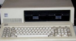 Front showing keyboard and diskette drives