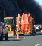 Orange tubing on a carrier