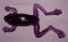 Bait in the shape of a purple frog