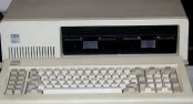 Front showing keyboard and diskette drives of IBM PC