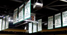 12 of the 16 Celtics NBA Championship banners