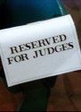 Reserved for Judges sign