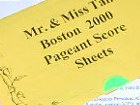 Pageant score sheets