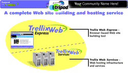 A complete Web site building and hosting service (image of browser and servers)