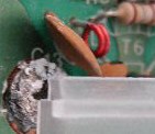 Closeup of electronic circuit board parts