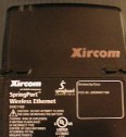 Springboard module with UL label and Xircom SpringPort Wireless Ethernet written on it