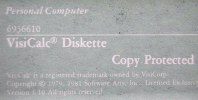 Label: VisiCalc Diskette -- Copy Protected...