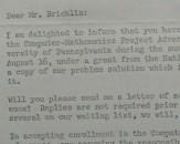 Dear Mr. Bricklin: I am delighted to inform...