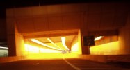Tunnel entrance brightly lit