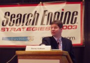 Danny in front of Search Engine Stategies 2003 banner at the podium