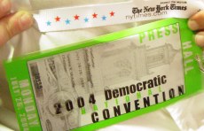 Close up: PRESS 2004 Democratic National Convention Monday Hall Pass